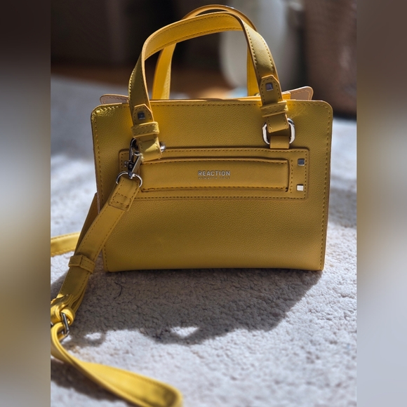 Mustard Yellow Reaction By Kenneth Cole Mini Satchel Crossbody bag - Picture 2 of 9